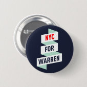 Elizabeth Waren - NYC für Waren Button (Vorne & Hinten)