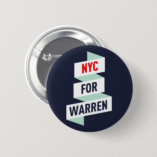 Elizabeth Waren - NYC für Waren Button (Vorne & Hinten)