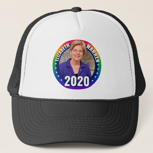Elizabeth Warren 2020 - Gay Pride Rainbow Truckerkappe (Vorderseite)
