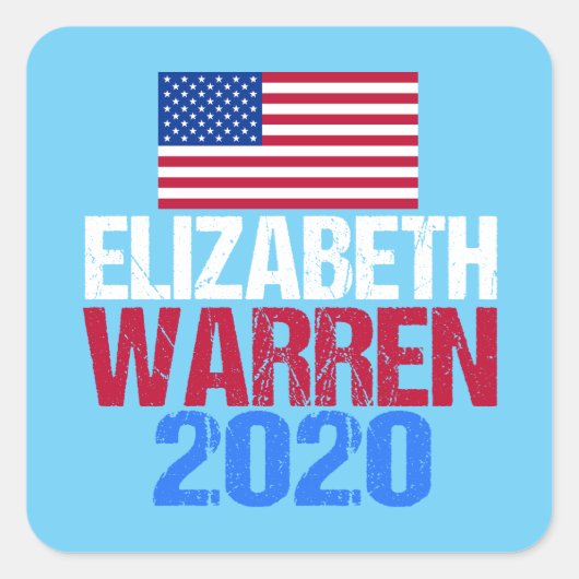 Elizabeth Warren 2020 Quadratischer Aufkleber (Vorderseite)