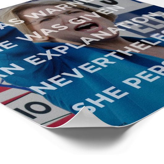 Elizabeth Warren beharrte dennoch auf Plakat (Ecke)