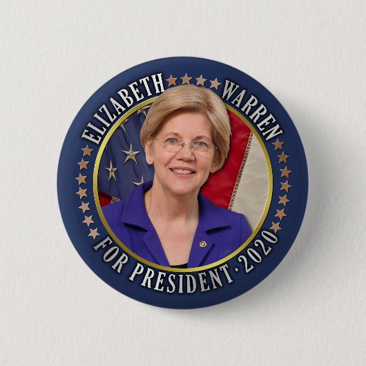 Elizabeth Warren für das demokratische Foto 2020 Button (Vorderseite)
