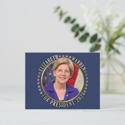 Elizabeth Warren für das demokratische Foto 2020 Postkarte (Stehend Vorderseite)