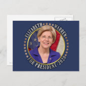 Elizabeth Warren für das demokratische Foto 2020 Postkarte (Vorne/Hinten)