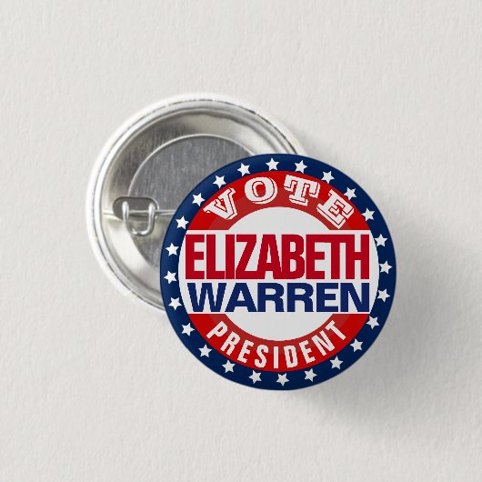 Elizabeth Warren für den Präsidenten Button (Vorne & Hinten)