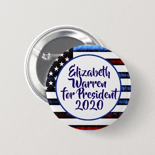 Elizabeth Warren für Präsident 2020 Button (Vorne & Hinten)