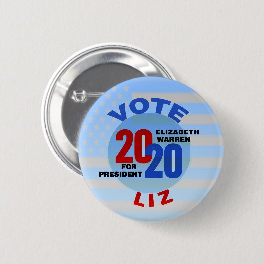 Elizabeth Warren für Präsident 2020 Button (Vorne & Hinten)