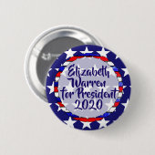 Elizabeth Warren für Präsident 2020 Button (Vorne & Hinten)
