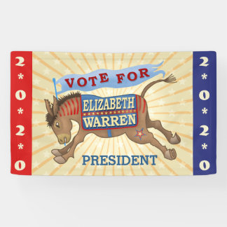 Elizabeth Warren Präsident 2020 Demokrat Donkey Banner