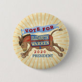 Elizabeth Warren Präsident 2020 Demokrat Donkey Button (Vorderseite)