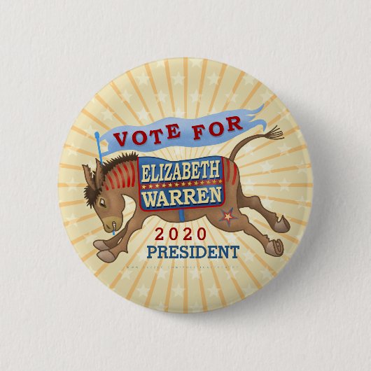 Elizabeth Warren Präsident 2020 Demokrat Donkey Button (Vorderseite)