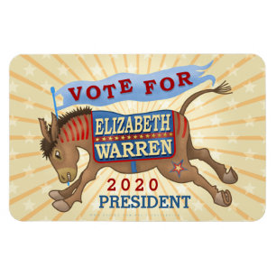 Elizabeth Warren Präsident 2020 Demokrat Donkey Magnet