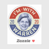 Elizabeth Warren Präsident 2020 Demokrat Pic Retro Aufkleber (Blatt)