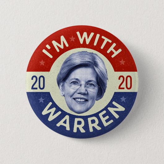 Elizabeth Warren Präsident 2020 Demokrat Pic Retro Button (Vorderseite)