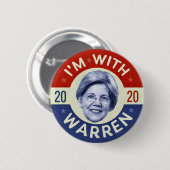 Elizabeth Warren Präsident 2020 Demokrat Pic Retro Button (Vorne & Hinten)