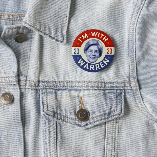 Elizabeth Warren Präsident 2020 Demokrat Pic Retro Button (Beispiel)