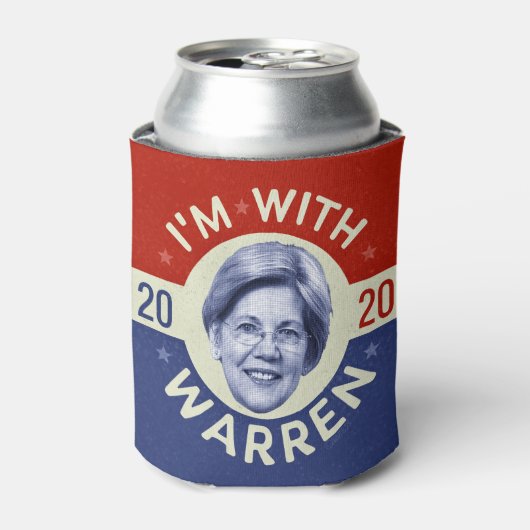 Elizabeth Warren Präsident 2020 Demokrat Pic Retro Dosenkühler (Kanne Vorderseite)