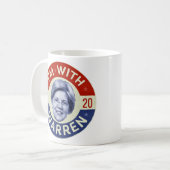 Elizabeth Warren Präsident 2020 Demokrat Pic Retro Kaffeetasse (Vorderseite Links)