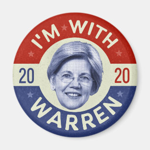 Elizabeth Warren Präsident 2020 Demokrat Pic Retro Magnet
