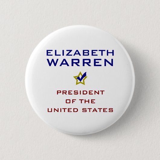 Elizabeth Warren Präsident USA V2 Button (Vorderseite)