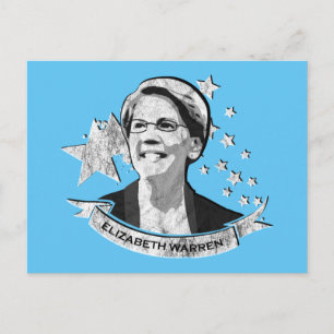 Elizabeth Warren Star Banner Postkarte