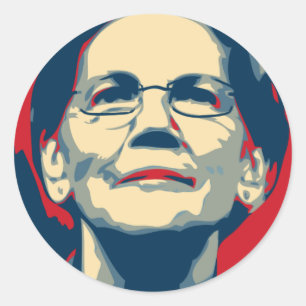 elizabeth warren weiter runder aufkleber