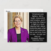 Elizabeth Warren Zitat Politische Nostalgie Postkarte (Vorne/Hinten)