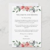 Elizabeth Wedding Welcome Letter & Itinerary (Vorderseite)