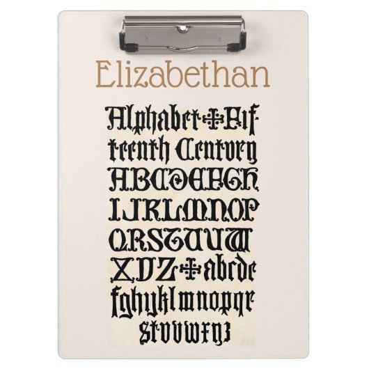 Elizabethan Clipboard Klemmbrett (Vorderseite)