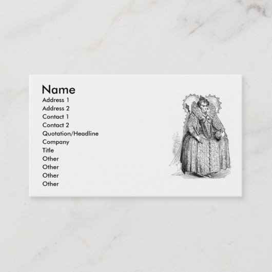 Elizabethan Closing Business Card Visitenkarte (Vorderseite)