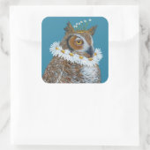 Elizabethan-Eule-Aufkleber Quadratischer Aufkleber (Tasche)