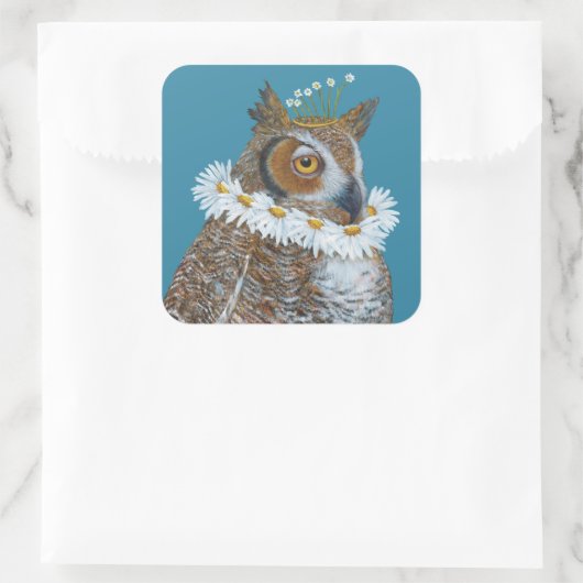 Elizabethan-Eule-Aufkleber Quadratischer Aufkleber (Tasche)