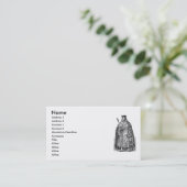 Elizabethan Fashion Business Card Visitenkarte (Stehend Vorderseite)