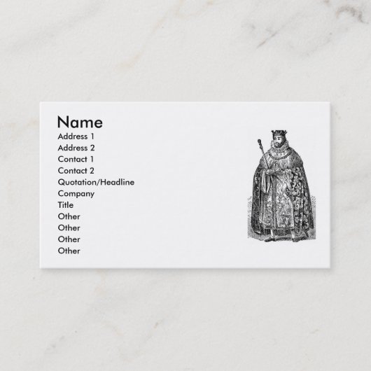 Elizabethan Fashion Business Card Visitenkarte (Vorderseite)
