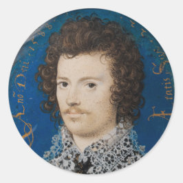 Elizabethan Portrait Miniatur Nicholas Hilliard Runder Aufkleber