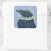 Elizabethan Raven-Sticker Quadratischer Aufkleber (Tasche)