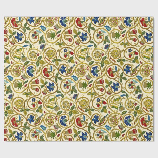 Elizabethan Swirl Embroideries-Goldwork-Imitation Geschenkpapier (Flach)