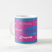 Elizabethinternationale NamensTasse Kaffeetasse (Vorderseite Links)