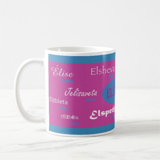 Elizabethinternationale NamensTasse Kaffeetasse (Links)