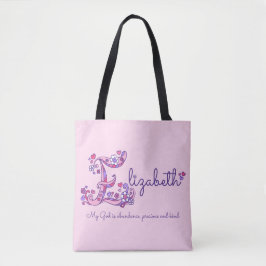Elizabethnamen- und -bedeutungsmonogrammtasche tasche
