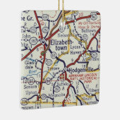 Elizabethtown KY Vintag Map Keramikornament (Rechts)