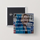 Elizabethwarren dennoch bestand sie Abzeichen fort Button (Vorne & Hinten)