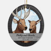 Elk 60. Hochzeitstag Personalisiert Keramik Ornament (Links)