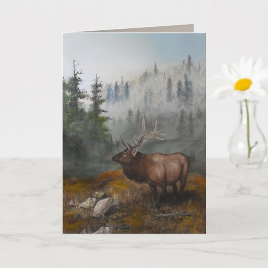 "Elk Art" von Jason Street 5" x 7 Karte (Kleine Pflanze)
