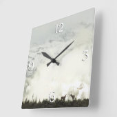 Elk at Grand Teton National Park Fotografy Quadratische Wanduhr (Winkel)