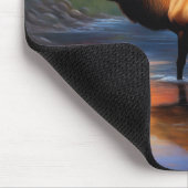 Elk at Mountain Stream Schöne Malerei Mousepad (Ecke)