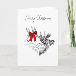 Elk Bow Christmas Card - Blank Feiertagskarte