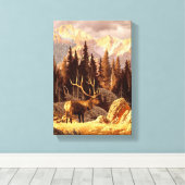 Elk Bull Leinwanddruck (Insitu (Holzboden))