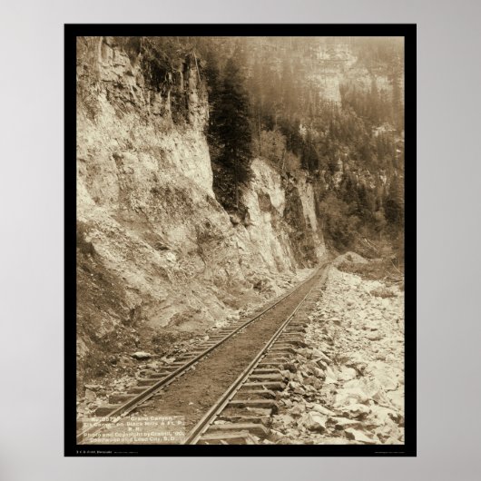 Elk Canyon on on Fort Pierre Railroad SD 1890 Poster (Vorne)