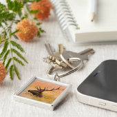 Elk (Cervus elephus) Resting In Meadow Grass Schlüsselanhänger (Seite)